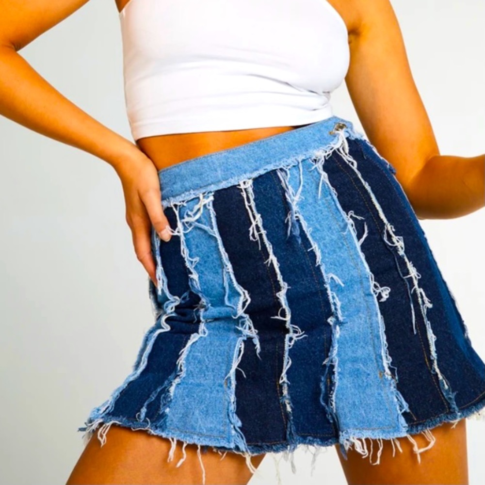 JadedLondon Denim Skirt patchwork style never worn